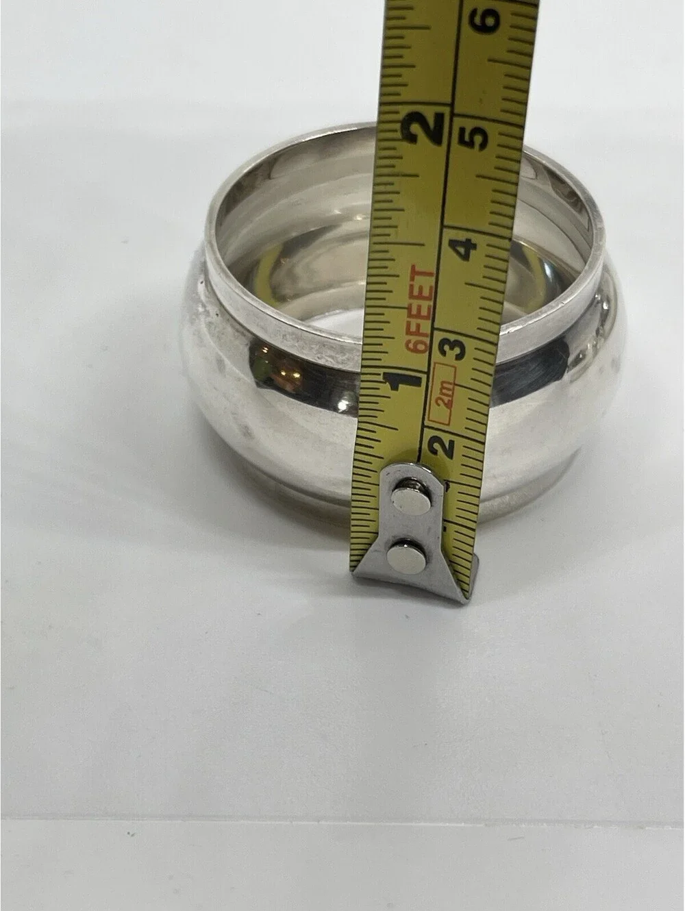 Silver Metal Soft Rounded Napkin Rings Set Of 6
